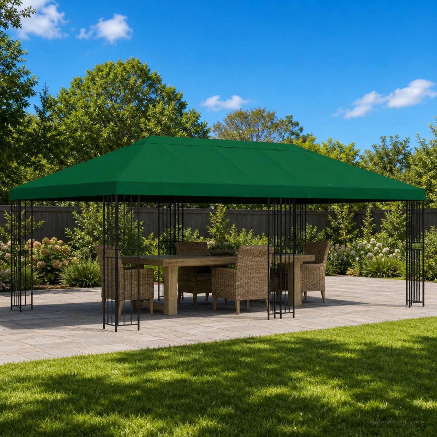 6 x 3 m Green Polyester and Steel 190