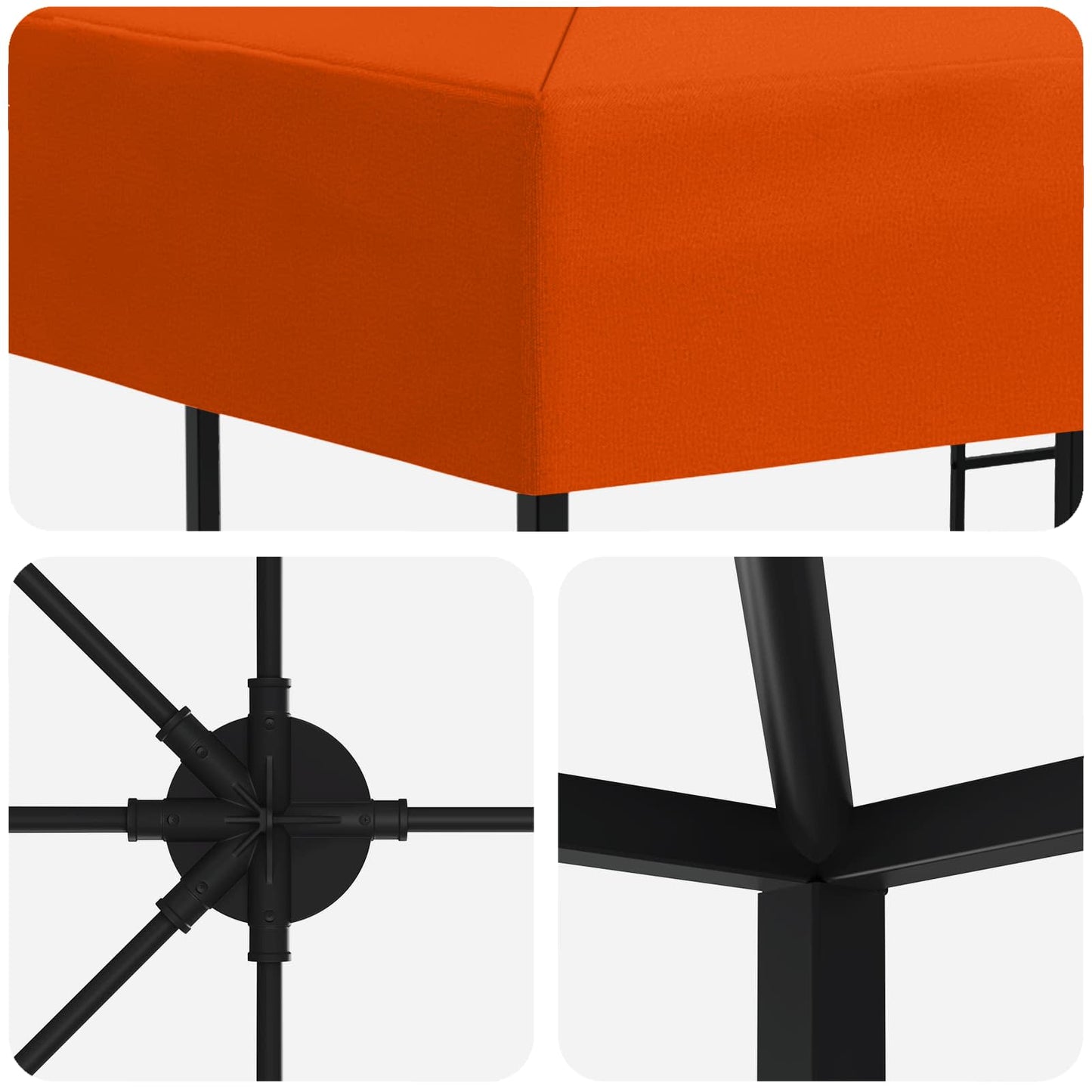 Garden Gazebo 6 x 3 m Orange Polyester and Steel 190 gsm