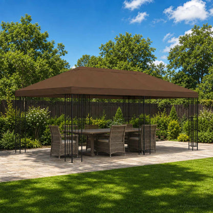6 x 3 m Brown Polyester and Steel 190