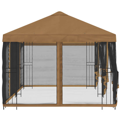 6 x 3 m Beige Polyester and Steel 190