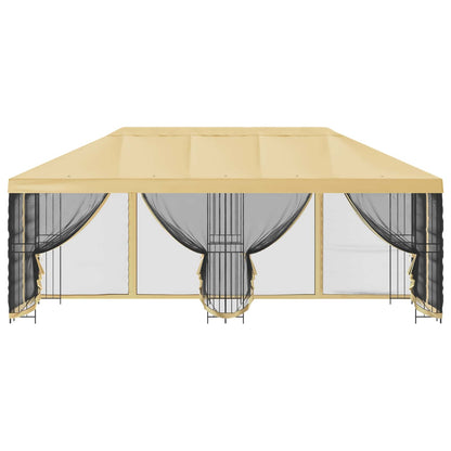 6 x 3 m Cream Polyester and Steel 190