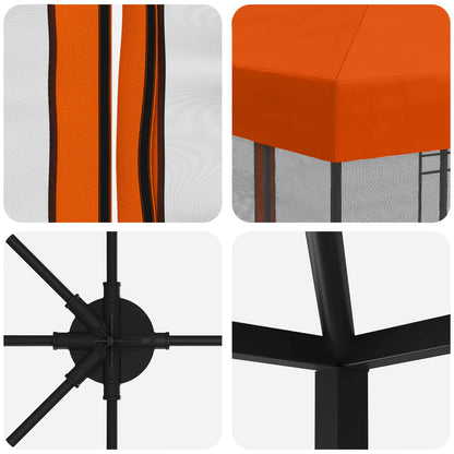 6 x 3 m Orange Polyester and Steel 190 gsm