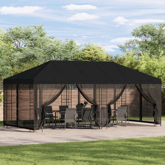 6 x 3 m Black Polyester and Steel 190 gsm