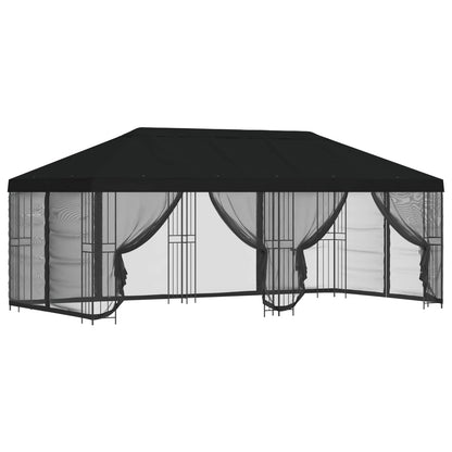 6 x 3 m Black Polyester and Steel 190