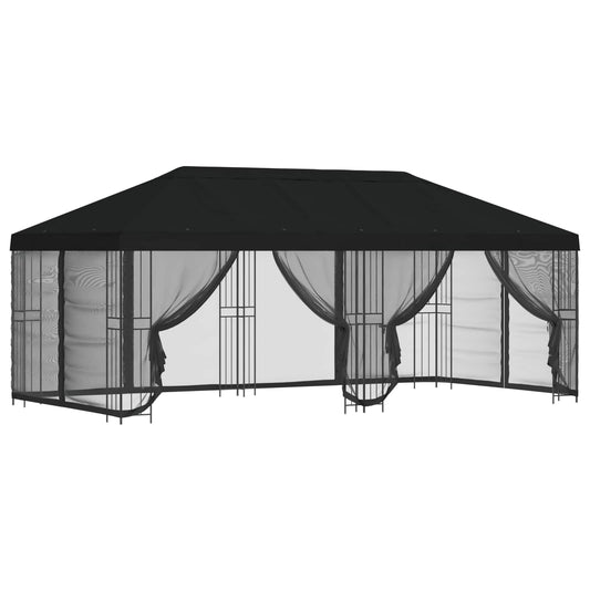6 x 3 m Black Polyester and Steel 190 gsm