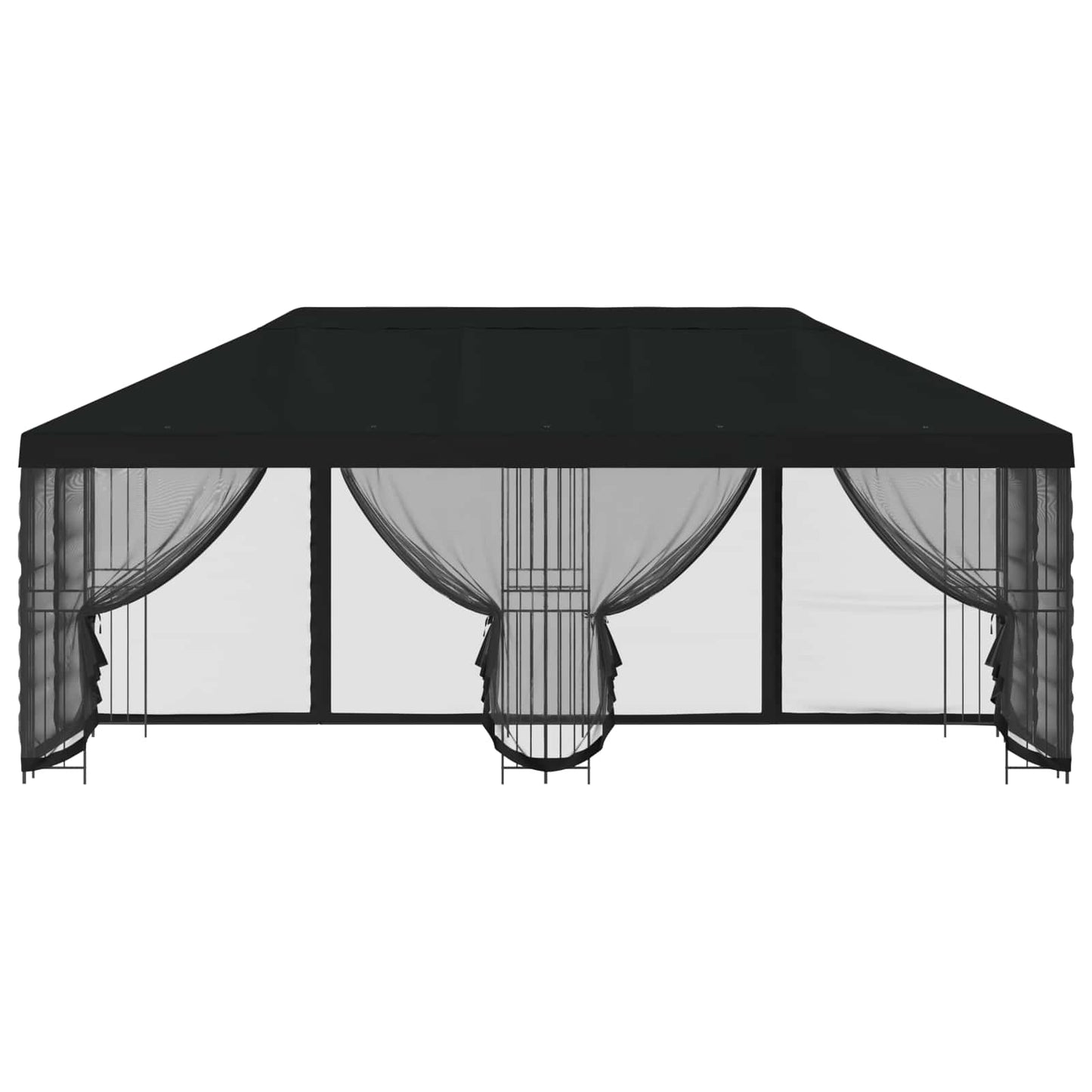 6 x 3 m Black Polyester and Steel 190