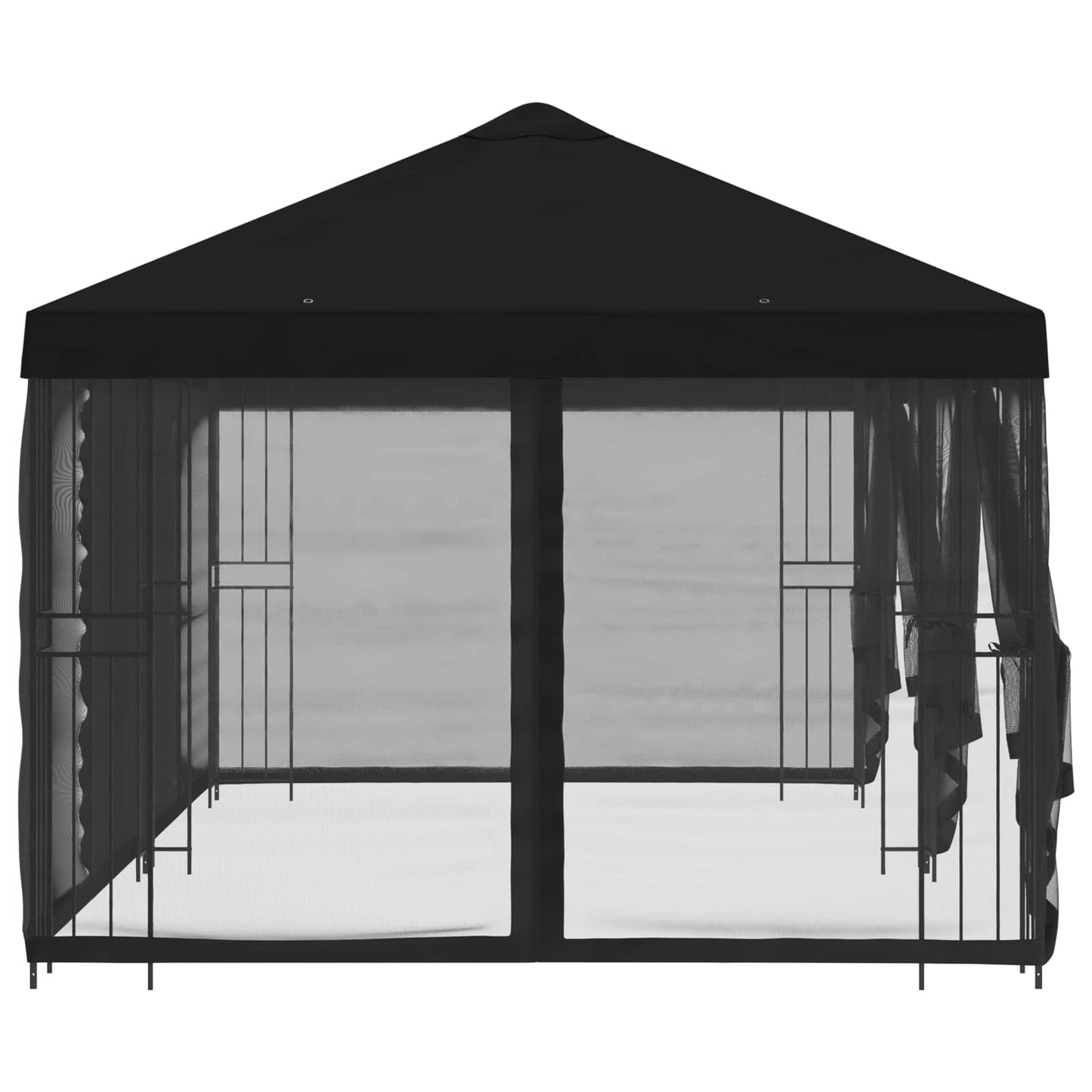 6 x 3 m Black Polyester and Steel 190