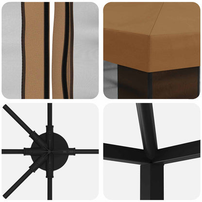 6 x 3 m Beige Polyester and Steel 190