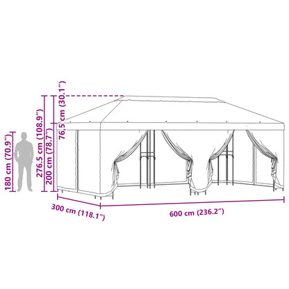 6 x 3 m Anthracite Polyester and Steel 190