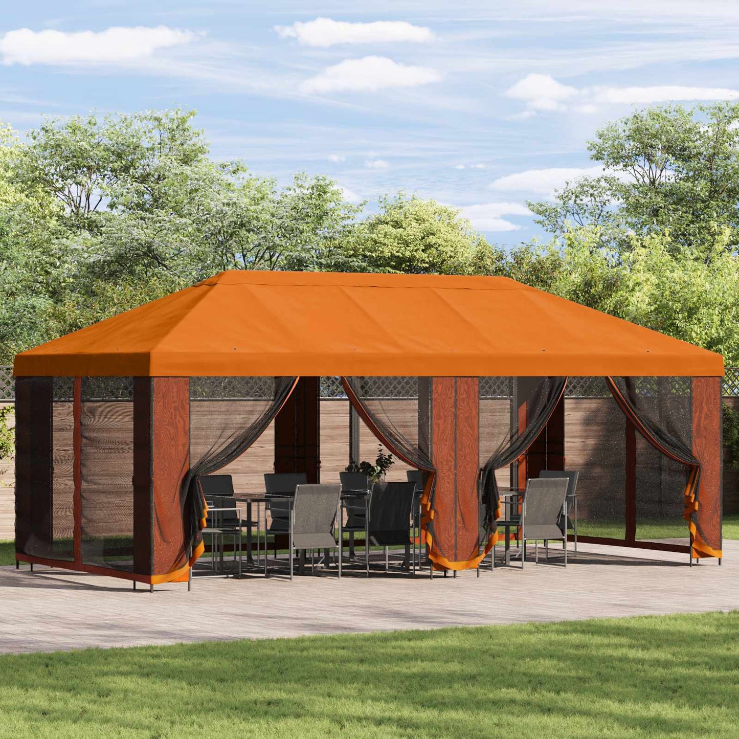 6 x 3 m Orange Polyester and Steel 190
