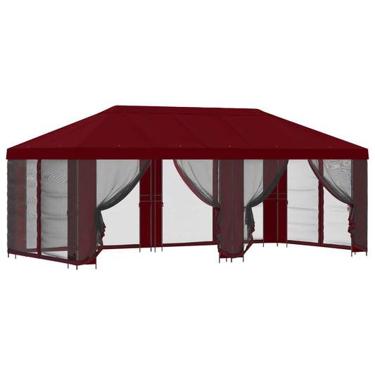 Garden Gazebo with Sidewalls 6 x 3 m Burgundy