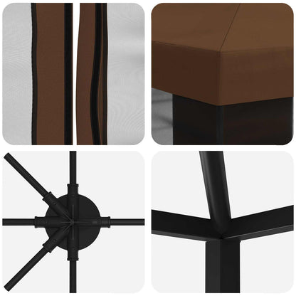 6 x 3 m Brown Polyester and Steel 190