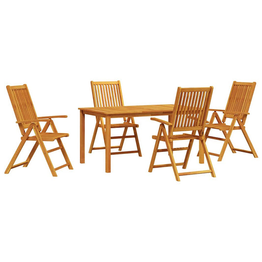 Garden Dining Set 5 pcs Brown Solid Acacia Wood