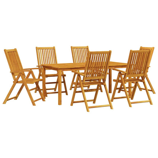 Garden Dining Set 7 pcs Brown Solid Acacia Wood
