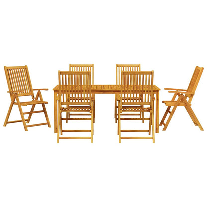 Garden Dining Set Folding 7 pcs Brown Solid Acacia Wood