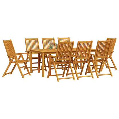 Garden Dining Set Folding 9 pcs Brown Solid Acacia Wood