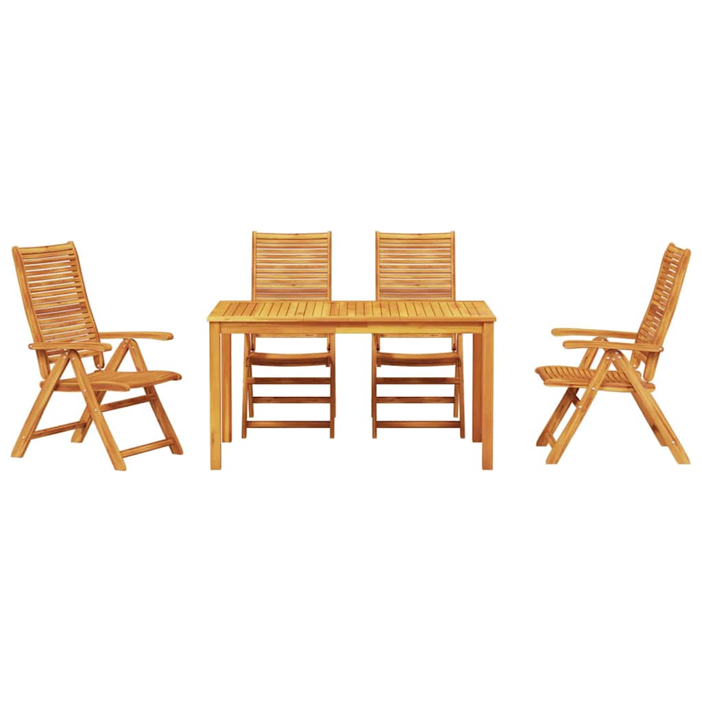 Garden Dining Set 5 pcs Brown Solid Acacia Wood