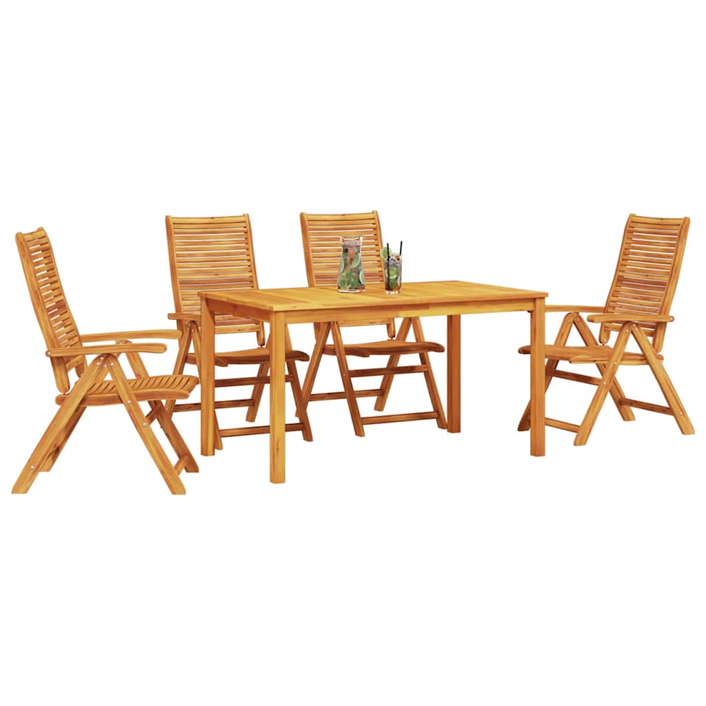 Garden Dining Set 5 pcs Brown Solid Acacia Wood