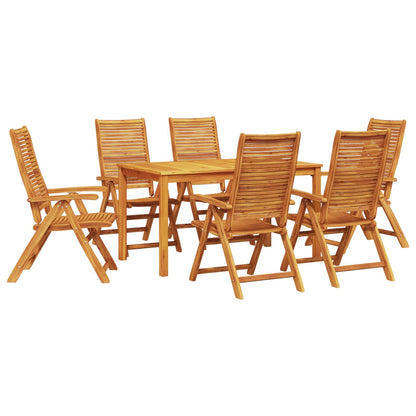 Garden Dining Set 7 pcs Brown Solid Acacia Wood