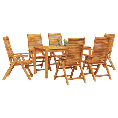 Garden Dining Set 7 pcs Brown Solid Acacia Wood