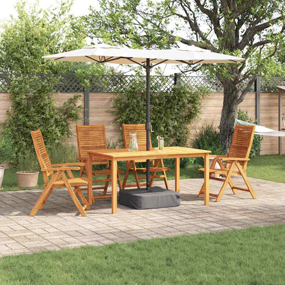 Garden Dining Set 5 pcs Brown Solid Acacia Wood