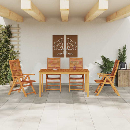 Garden Dining Set 5 pcs Brown Solid Acacia Wood