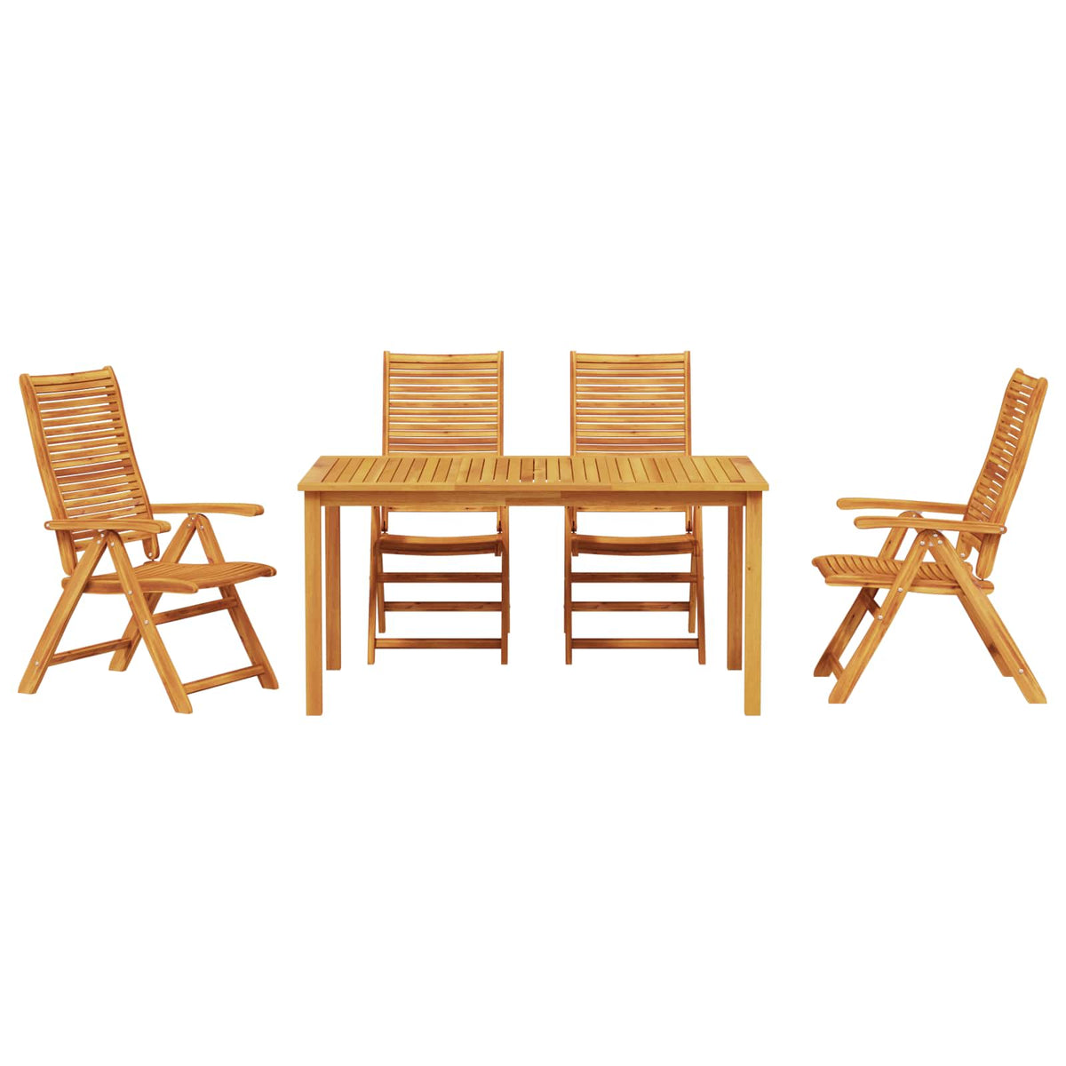 Garden Dining Set 5 pcs Brown Solid Acacia Wood