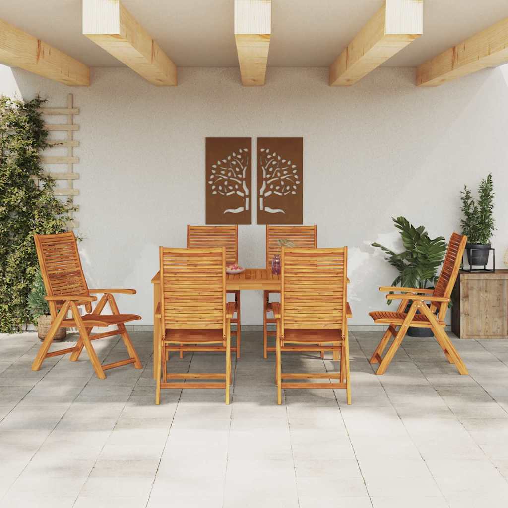Garden Dining Set 7 pcs Brown Solid Acacia Wood