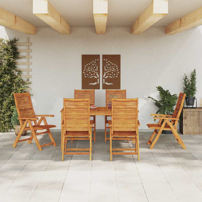 Garden Dining Set 7 pcs Brown Solid Acacia Wood