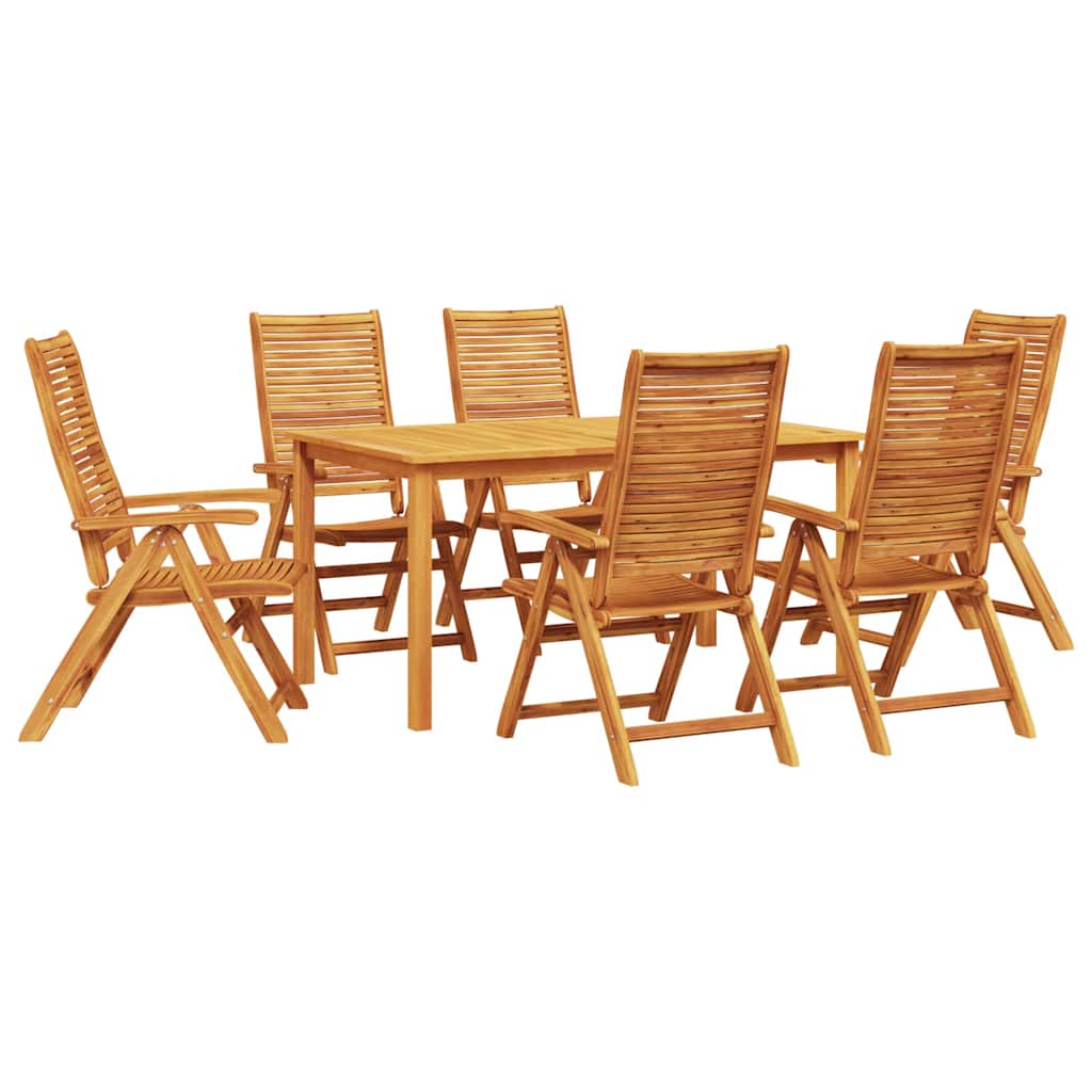 Garden Dining Set 7 pcs Brown Solid Acacia Wood