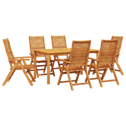 Garden Dining Set 7 pcs Brown Solid Acacia Wood