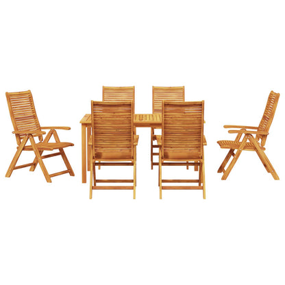 Garden Dining Set 7 pcs Brown Solid Acacia Wood