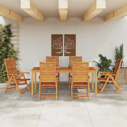 Garden Dining Set 7 pcs Brown Solid Acacia Wood