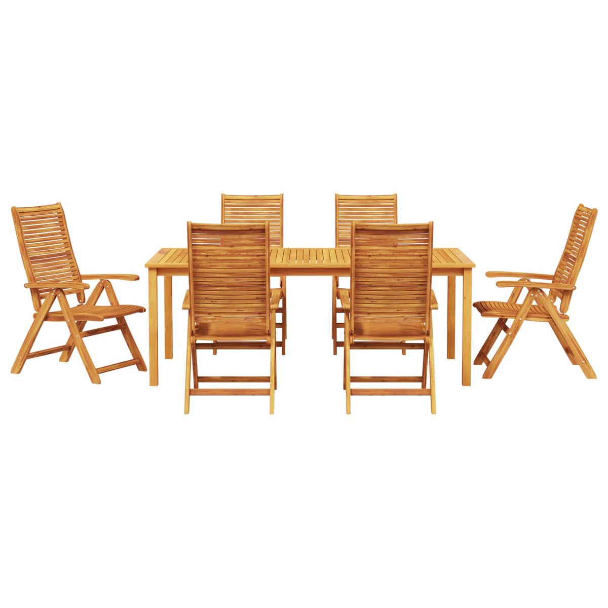 Garden Dining Set 7 pcs Brown Solid Acacia Wood