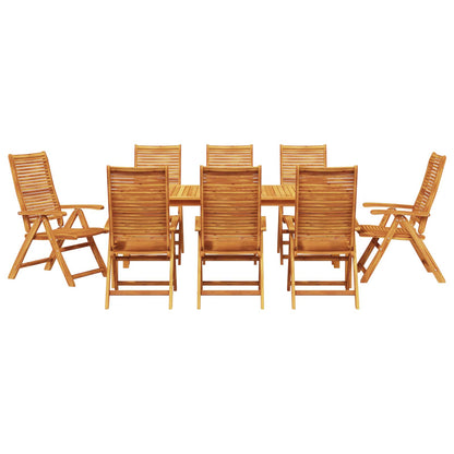 Garden Dining Set 9 pcs Brown Solid Acacia Wood