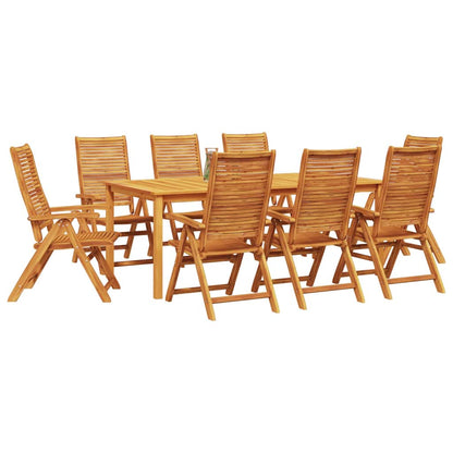 Garden Dining Set 9 pcs Brown Solid Acacia Wood