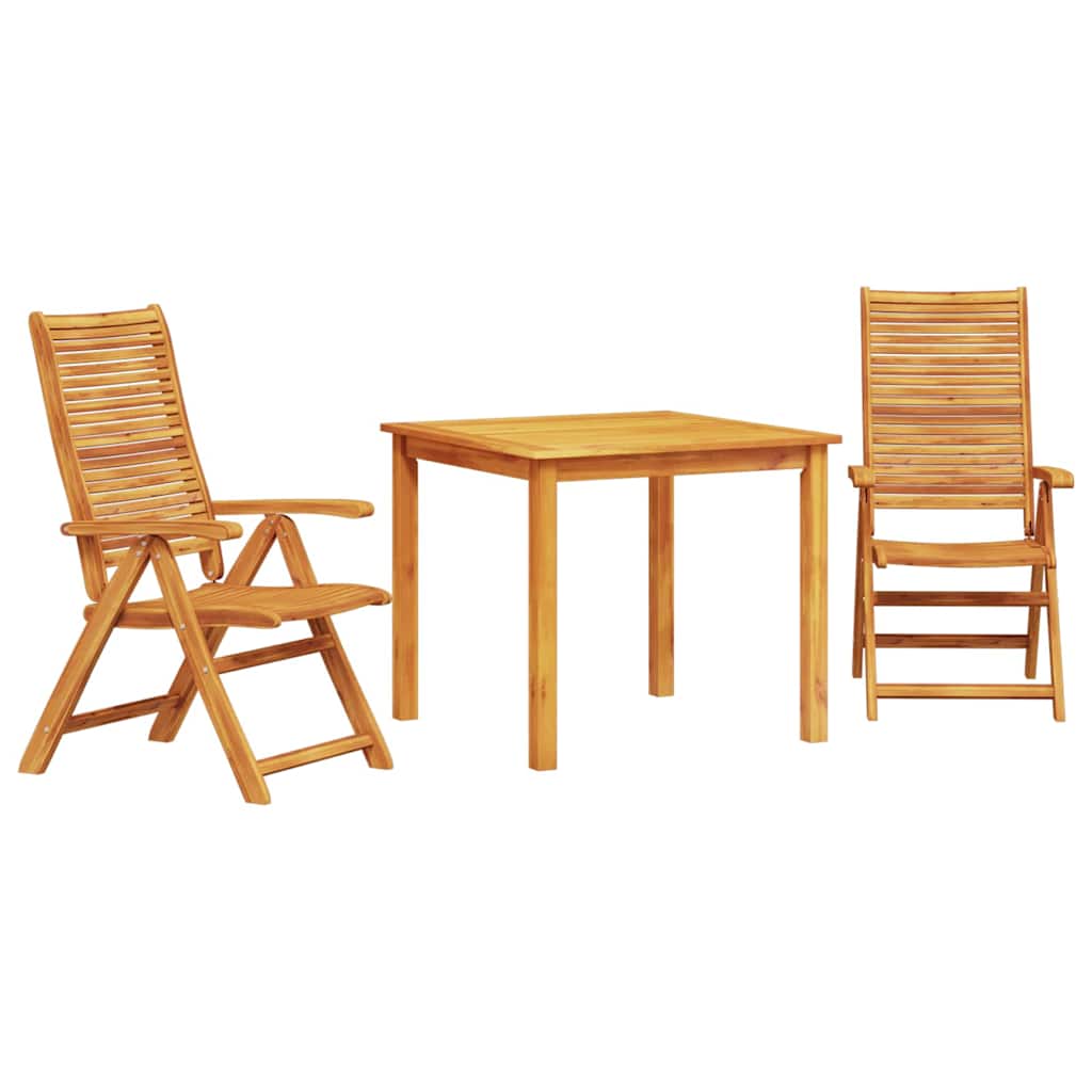 Garden Dining Set Folding 3 pcs Brown Solid Acacia Wood