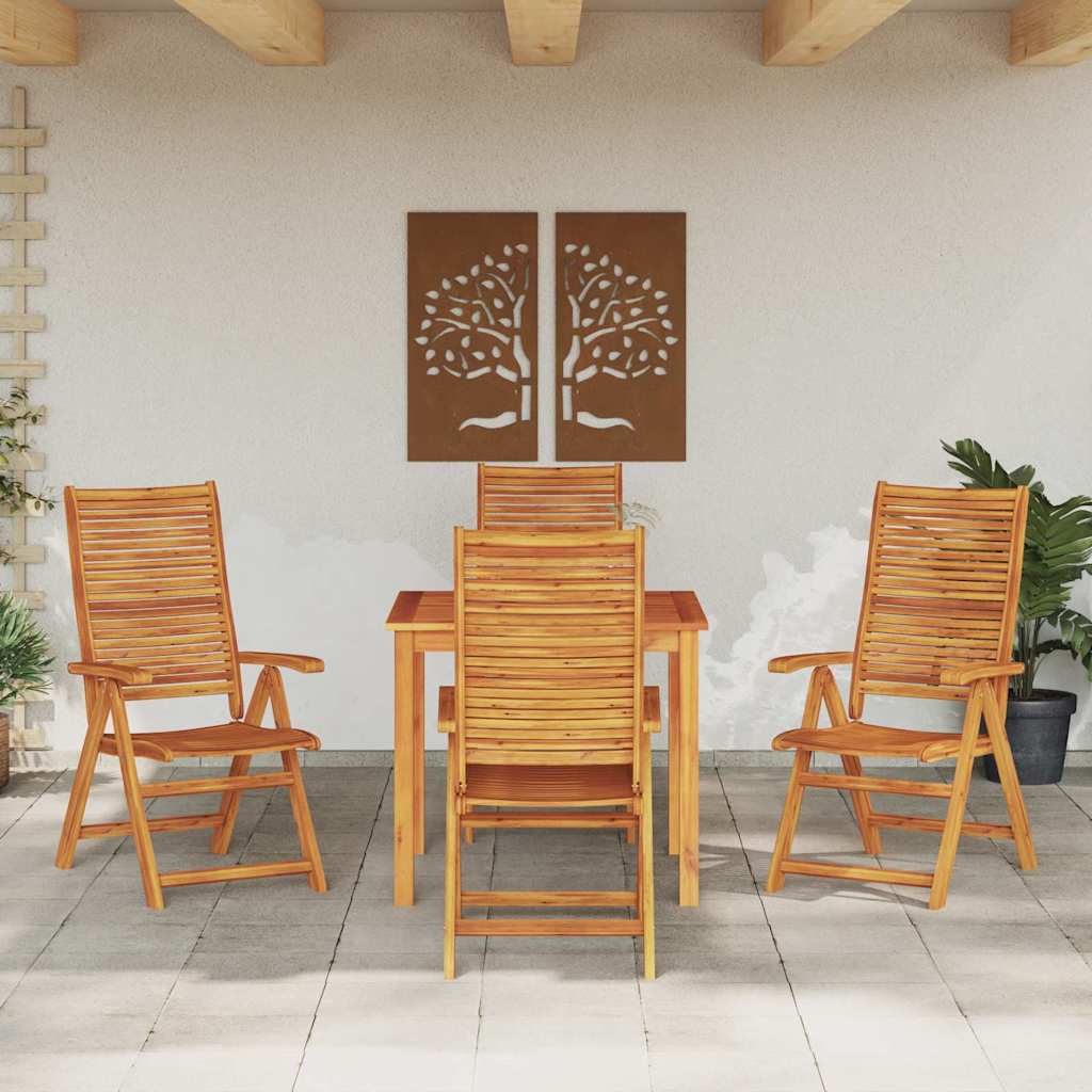 Garden Dining Set 5 pcs Brown Solid Acacia Wood