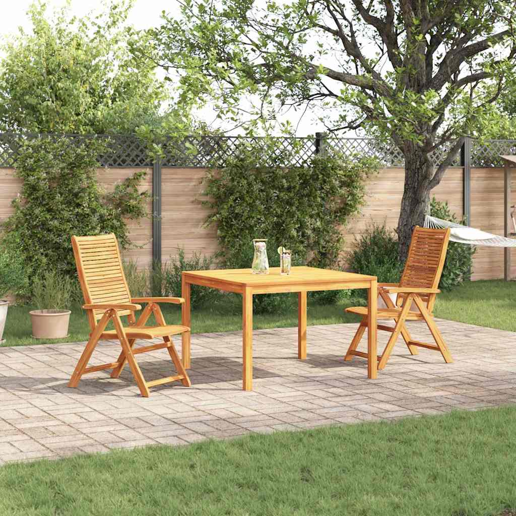 Garden Dining Set Folding 3 pcs Brown Solid Acacia Wood
