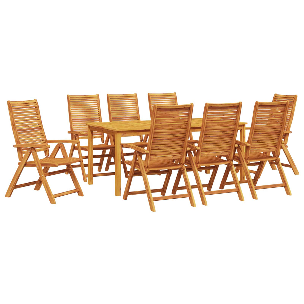 Garden Dining Set 9 pcs Brown Solid Acacia Wood