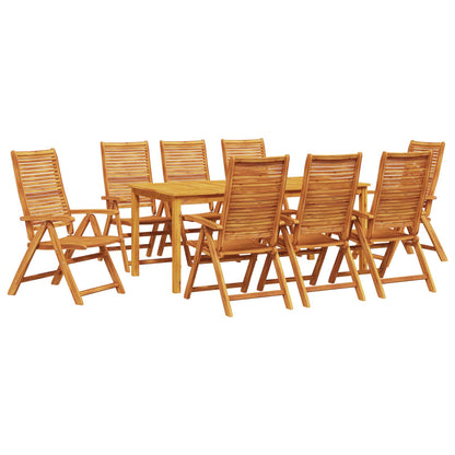Garden Dining Set 9 pcs Brown Solid Acacia Wood