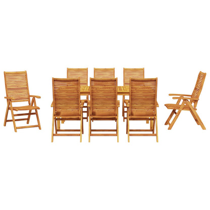 Garden Dining Set 9 pcs Brown Solid Acacia Wood
