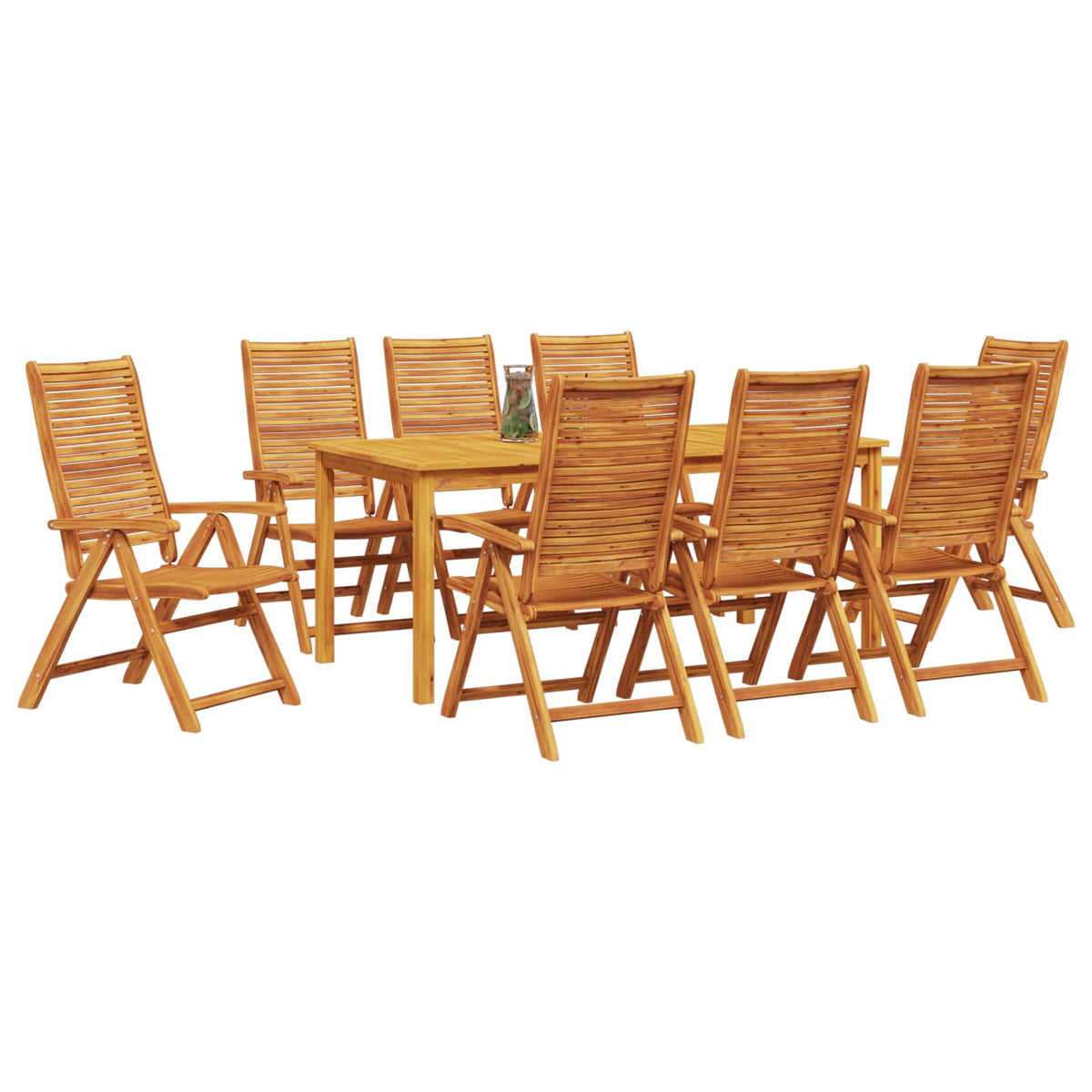 Garden Dining Set 9 pcs Brown Solid Acacia Wood