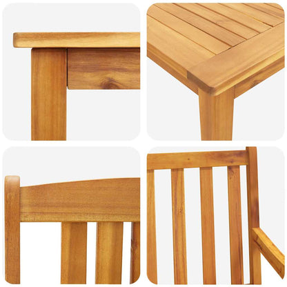 Garden Dining Set 9 pcs Brown Solid Acacia Wood