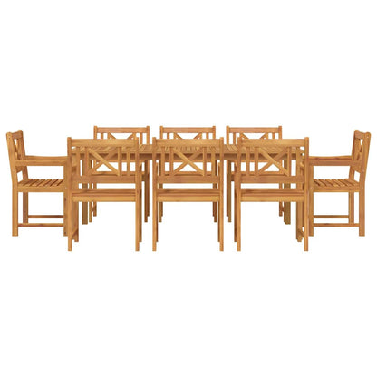Garden Dining Set 9 pcs Brown Solid Acacia Wood