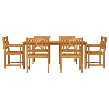 Garden Dining Set 7 pcs Brown Solid Acacia Wood