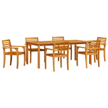 Garden Dining Set 7 pcs Brown Solid Acacia Wood