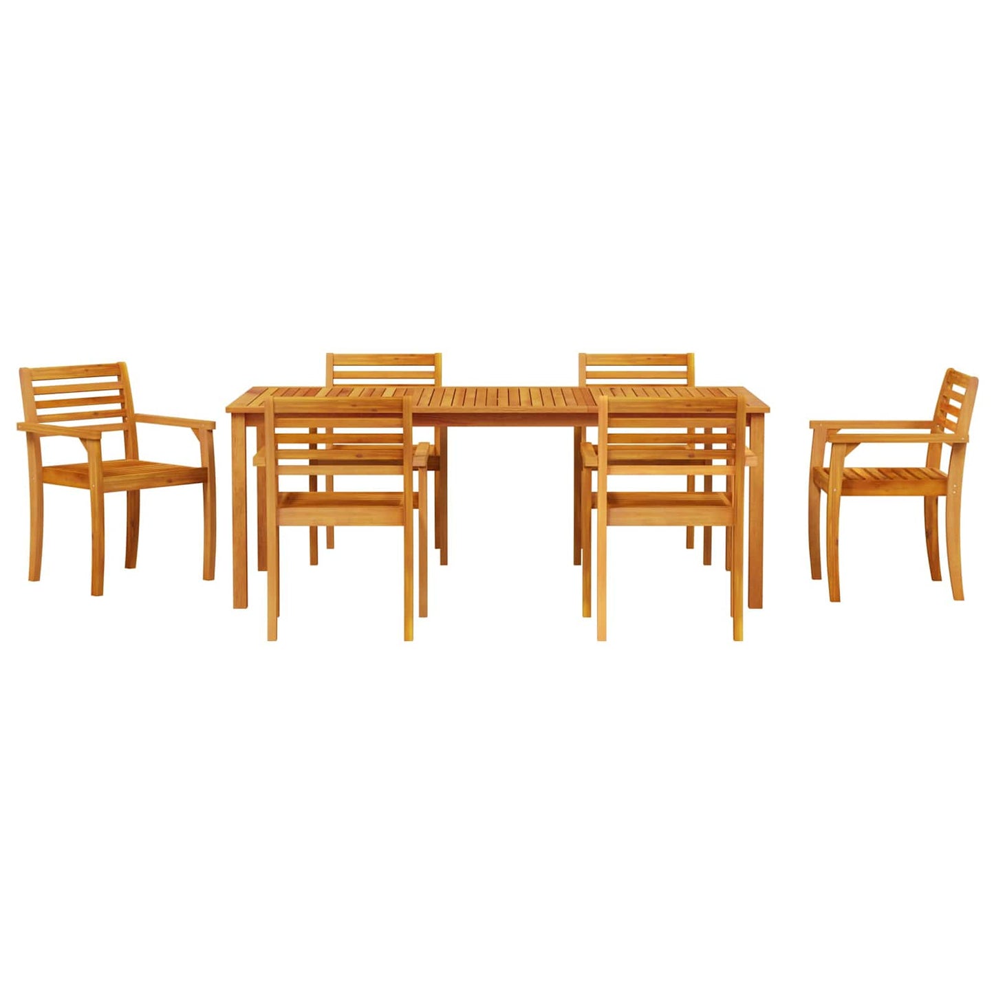 Garden Dining Set 7 pcs Brown Solid Acacia Wood