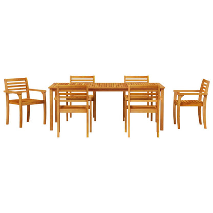 Garden Dining Set 7 pcs Brown Solid Acacia Wood