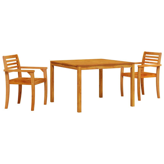 Garden Dining Set 3 pcs Brown Solid Acacia Wood